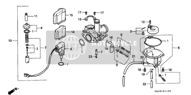 Honda NE50 1994 Carburateur pour un 1994 Honda NE50